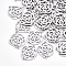 Tarnish Resistant 201 Stainless Steel Links connectors, Laser Cut Links, Flower, Stainless Steel Color, 17x14x1mm, Hole: 1.4mm