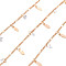 Handmade Brass Curb Chains, with Cubic Zirconia Charms, Soldered, Spool, Oval, Real 18K Gold Plated, 3.3x1.5x0.3mm and 2x1.4x0.3mm, about 16.4 Feet(5m)/roll