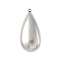 304 Stainless Steel Pendants, Teardrop Charm, Anti-Tarnish, Stainless Steel Color, 35.5x16x4mm, Hole: 1.8mm