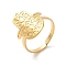 Ion Plating(IP) 304 Stainless Steel Cuff Finger Rings, Hamsa Hand Open Rings for Women, Real 18K Gold Plated, US Size 7 1/4(17.5mm)