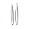 Non-Tarnish 304 Stainless Steel Pendants, Oval Charms, Stainless Steel Color, 28x3.5mm, Hole: 1.6mm