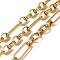 Ion Plating(IP) 304 Stainless Steel Rectangle Link Chains, Unwelded, with Spool, Real 18K Gold Plated, 8.5x6~6.5x2.5mm and 19x6.5x1.5mm, 10m/roll