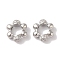Rack Plating Brass & Cubic Zirconia Pendants, Cadmium Free & Lead Free, Long-Lasting Plated, Flower, Platinum, 10.5x9.5x4mm, Hole: 5mm