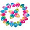 Spray Paint Cowrie Shell Beads, Two Tone, No Hole/Undrilled, Colorful, 20~26x13~18x5~7mm, 10pcs/color, 30pcs/box