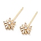Brass Micro Cubic Zirconia Flower Shape Head Pins, Cadmium Free & Nickel Free & Lead Free, for Baroque Pearl Making, Real 18K Gold Plated, 20x8x3.5mm, Pin: 0.7mm