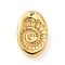 304 Stainless Steel Pendants, Oval with Shell Charm, Golden, 17.5x11x5mm, Hole: 1.4mm