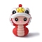 PVC Plastic Pendants, Snake with Dancing Lion, Red, 56.5x40x27mm, Hole: 2mm