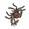 Rack Plating Brass Micro Pave Cubic Zirconia Spider Open Cuff Rings for Women, Long-Lasting Plated, Cadmium Free & Lead Free, Gunmetal, Adjustable