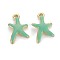 Rack Plating Alloy Pendants, with Enamel, Cadmium Free & Lead Free, Starfish, Light Gold, Tomato, 17x11.5x3mm, Hole: 1.8mm
