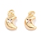 Brass Micro Pave Cubic Zirconia Pendants, Cadmium Free & Nickel Free & Lead Free, Real 18K Gold Plated, Moon, with Jump Ring, Clear, 9.5x6.5x4mm, Hole: 2.4mm