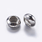 Brass Beads, Rondelle, Platinum, 6x3mm, Hole: 3mm