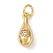 Brass Micro Pave Cubic Zirconia Pendants, Bowling Ball Charms, with Jump Ring, Long-Lasting Plated, Cadmium Free & Lead Free, Rack Plating, Real 18K Gold Plated, 14.5x6mm, Hole: 3mm