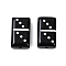 Handmade Lampwork Enamel Beads, Rectangle with Dot, Black, 24.5x14.5x8.5mm, Hole: 1.8mm