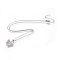 304 Stainless Steel Pendant Necklaces, with Brass Cubic Zirconia Pendants, Butterfly, Platinum & Stainless Steel Color, 17.32 inch~17.71 inch(44~45cm), Pendant: 13x16x3mm