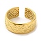 304 Stainless Steel Open Cuff Rings, Totem Pattern, Golden, US Size 7(17.3mm)