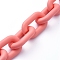 Handmade Acrylic Cable Chains, Oval, for Jewelry Making, Salmon, 31x19.5x5.5mm, 39.37 inch(1m)/strand