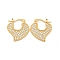 Heart Brass Pave Clear Cubic Zirconia Hoop Earrings, Real 16K Gold Plated, 23x20mm