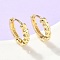 Heart Brass Hoop Earrings, Rack Plating, Lead Free & Cadmium Free, Long-Lasting Plated, Real 18K Gold Plated, 14.5x15x3.5mm