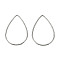Alloy Link Rings, Cadmium Free & Nickel Free & Lead Free, Hammered Teardrop, Platinum, 38x25x1.5mm, Inner Diameter: 36x22.5mm