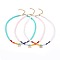 Chakra Jewelry, Polymer Clay Heishi Beads Pendant Necklaces, with Natural Malaysia Jade Beads, Brass Charms and 304 Stainless Steel Lobster Claw Clasps, Lotus Flower, Mixed Color, 14.9 inch(38cm), 4mm