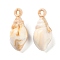Opaque Acrylic Pendants, Imitation Gemstone, Spiral Shell Shape, Tan, 33x16x13mm, Hole: 2mm, about 212pc/500g