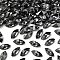 Preciosa® MAXIMA Crystal Fancy Stones, Czech Crystal, 435 14 615 Navette(Horse Eye), Aluminium Layer, 00030 260 NightFall, 8x4mm