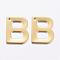 304 Stainless Steel Charms, Letter, Initial Charms, Real 18k Gold Plated, Letter.B, 11x6~12x0.8mm, Hole: 1mm