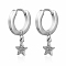 Non-Tarnish Stainless Steel Star Dangle Earrings for Women, Stainless Steel Color, 17x6mm
