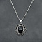 Alloy Rhinestone Pendant Necklaces, Platinum, Flower