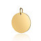 Ion Plating(IP) 304 Stainless Steel Pendants, with Jump Ring, Manual Polishing, Flat Round Charm, Stamping Blank Tag, Golden, 18x1.5mm, Hole: 3.5mm