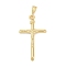 Brass Pendants, Cadmium Free & Lead Free, Crucifix Cross with Jesus Charms, Real 18K Gold Plated, 43.5x24.5x4mm, Hole: 5.5x3mm
