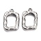 Tarnish Resistant 304 Stainless Steel Open Back Bezel Pendants, For DIY UV Resin, Epoxy Resin, Pressed Flower Jewelry, Rectangle, Stainless Steel Color, 19.7x13x2.8mm, Hole: 1.6mm