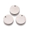 Non-Tarnish 304 Stainless Steel Charms, Polished, Stamping Blank Tag, Laser Cut, Flat Round, Stainless Steel Color, 7.8x1mm, Hole: 0.9mm