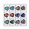 Handmade Gold Sand Lampwork Pendants, Heart, Mixed Color, 43x35x14mm, Hole: 6mm, 12pcs/box