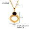 Elegant Stainless Steel White Shell Oval Pendant Necklaces for Women, Golden, White, 16.54 inch(42cm)