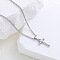 Stainless Steel Alphabet Pendant Necklaces for Women, Stainless Steel Color, Letter T