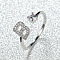 Brass Micro Pave Cubic Zirconia Cuff Rings for Women, Open Rings, Platinum, Letter B, Inner Diameter: 16~19mm