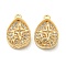 Brass Micro Pave Cubic Zirconia Pendants, Cadmium Free & Nickel Free & Lead Free, Oval with Star, Real 18K Gold Plated, 15x10x4.5mm, Hole: 1.2mm