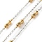 304 Stainless Steel Cable Chains with Beads, Ion Plating(IP), Soldered, with Spool, Bamboo Stick, Golden & Stainless Steel Color, Link: 2.5x2x0.5mm