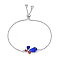 Eco-Friendly Electroplate Brass Slider Bracelets, Bolo Bracelets, with Cubic Zirconia, Butterfly, Colorful, Platinum, 10-3/8 inch(26.4cm)