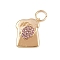 Brass Rhinestone Charms, Food Themes, Golden, with Jump Ring, Toast, 14.5x12.5x3.5mm, Hole: 4.5mm