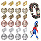 UNICRAFTALE 12pcs Alloy Helmet Paracord Beads Lanyard Keychain Beads with 12Pcs Half Round with Shield Pattern Shank Buttons EDC Cord Vintage European Beads for Braiding Bracelet DIY Jewelry Making