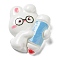 Study Theme Opaque Resin Cabochons, Rabbit School Supplies, Pen, WhiteSmoke, 25x20x6mm