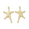 Rack Plating Alloy Pendants, Cadmium Free & Lead Free & Nickle Free, Star Charm, Light Gold, 35.5x21x3mm, Hole: 1.4mm