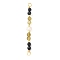 Faceted Round Natural Labradorite & Black Spinel & Potato Natural Cultured Freshwater Pearl Beaded Connector Charms, with Copper Wire Loops, Light Gold, 41~43.5x5~5.5x3.8mm, Hole: 1.8mm