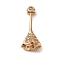 Brass Micro Pave Cubic Zirconia Pendant Bails, Bead Cap Bails, Nickel Free, Flower, Golden, 19x8mm, Hole: 1.2mm, Pin: 0.5mm