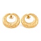 Ion Plating(IP) Ring 304 Stainless Steel Stud Earrings for Women, Golden, 22x24.5mm