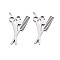 Non-Tarnish 304 Stainless Steel Pendants, Laser Cut, Scissor, Stainless Steel Color, 22x14x1mm, Hole: 2mm