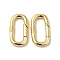 Brass Spring Gate Rings, Cadmium Free & Nickel Free & Lead Free, Oval, Real 18K Gold Plated, 7 Gauge, 24.5x14.5x3.5mm, Hole: 7x18.5mm