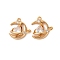 Brass Micro Pave Cubic Zirconia Pendants, Cadmium Free & Nickel Free & Lead Free, Moon & Heart, Real 18K Gold Plated, 16x15.5x6.5mm, Hole: 1.4mm